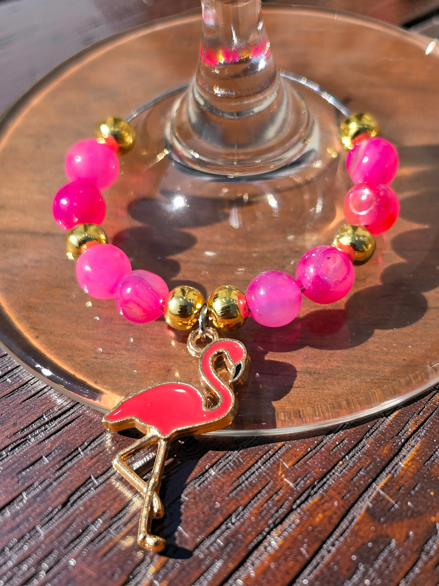 Flamingo Wine Glass Charms - Stylish Drinks Charms for Wine and Cocktail Glasses