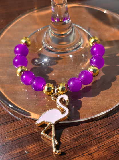 Flamingo Wine Glass Charms - Stylish Drinks Charms for Wine and Cocktail Glasses