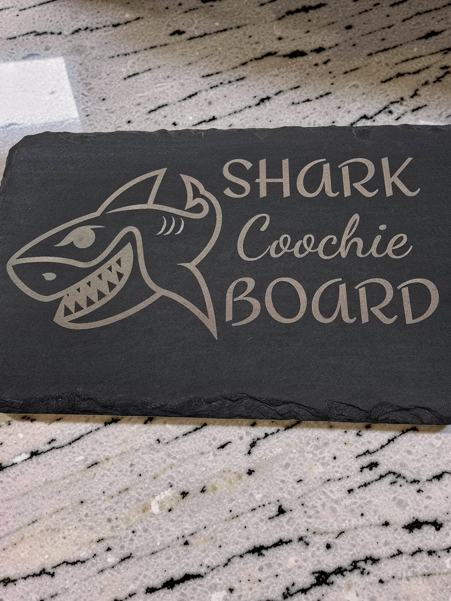 Shark Coochie Board - Slate Charcuterie Board - Slate Serving Platter