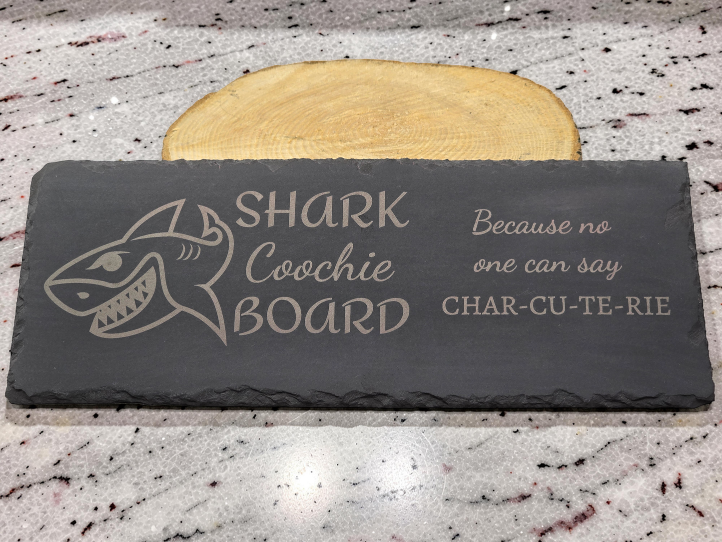 Shark Coochie Board - Slate Charcuterie Board - Slate Serving Platter