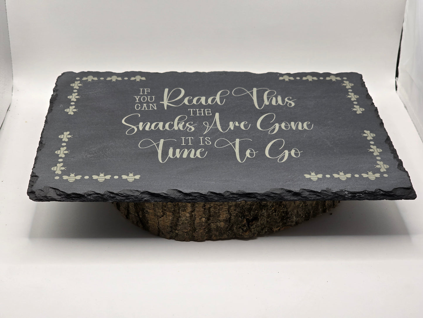 Natural Slate Cheese Board / Charcuterie Board - Funny, Time to go Script