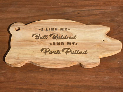 Piggy Chopping board - Funny engraved pig shaped chopping / BBQ serving board