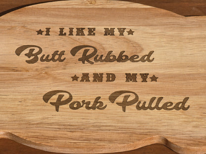 Piggy Chopping board - Funny engraved pig shaped chopping / BBQ serving board