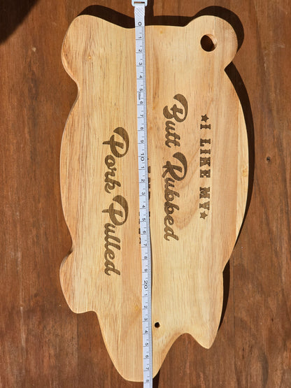 Piggy Chopping board - Funny engraved pig shaped chopping / BBQ serving board