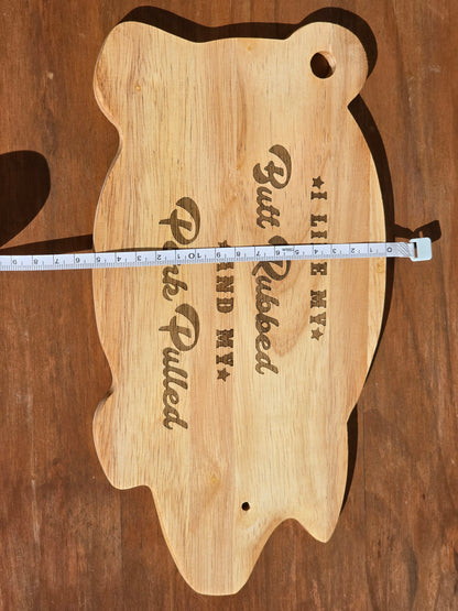 Piggy Chopping board - Funny engraved pig shaped chopping / BBQ serving board