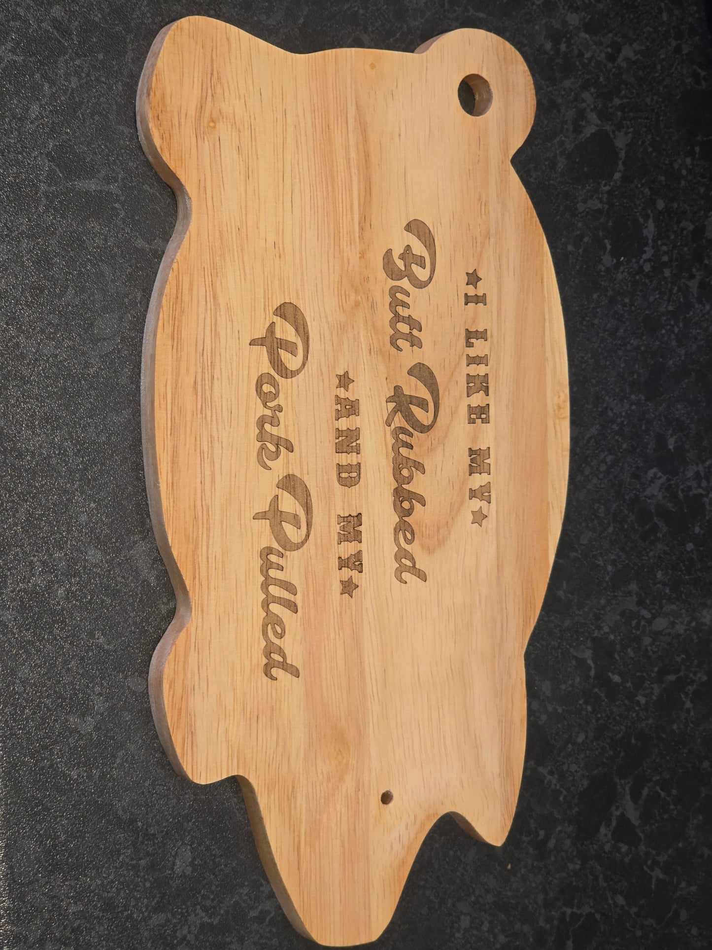 Piggy Chopping board - Funny engraved pig shaped chopping / BBQ serving board