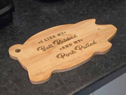 Piggy Chopping board - Funny engraved pig shaped chopping / BBQ serving board