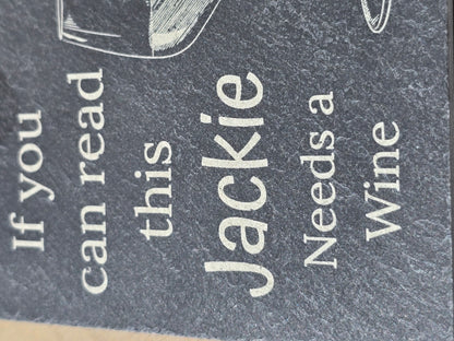 Personalised slate coaster - Personalised drinks mat gift for wine lovers