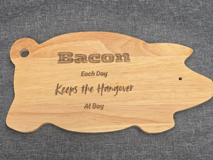 Piggy Chopping board - Funny engraved pig shaped chopping / BBQ serving board