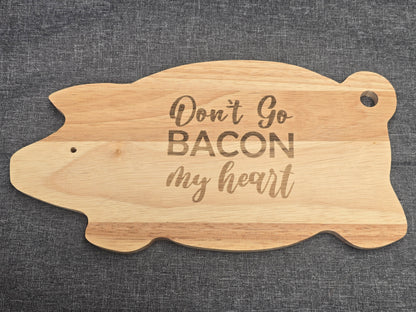 Piggy Chopping board - Funny engraved pig shaped chopping / BBQ serving board
