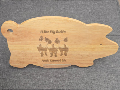 Piggy Chopping board - Funny engraved pig shaped chopping / BBQ serving board