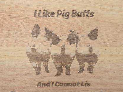 Piggy Chopping board - Funny engraved pig shaped chopping / BBQ serving board