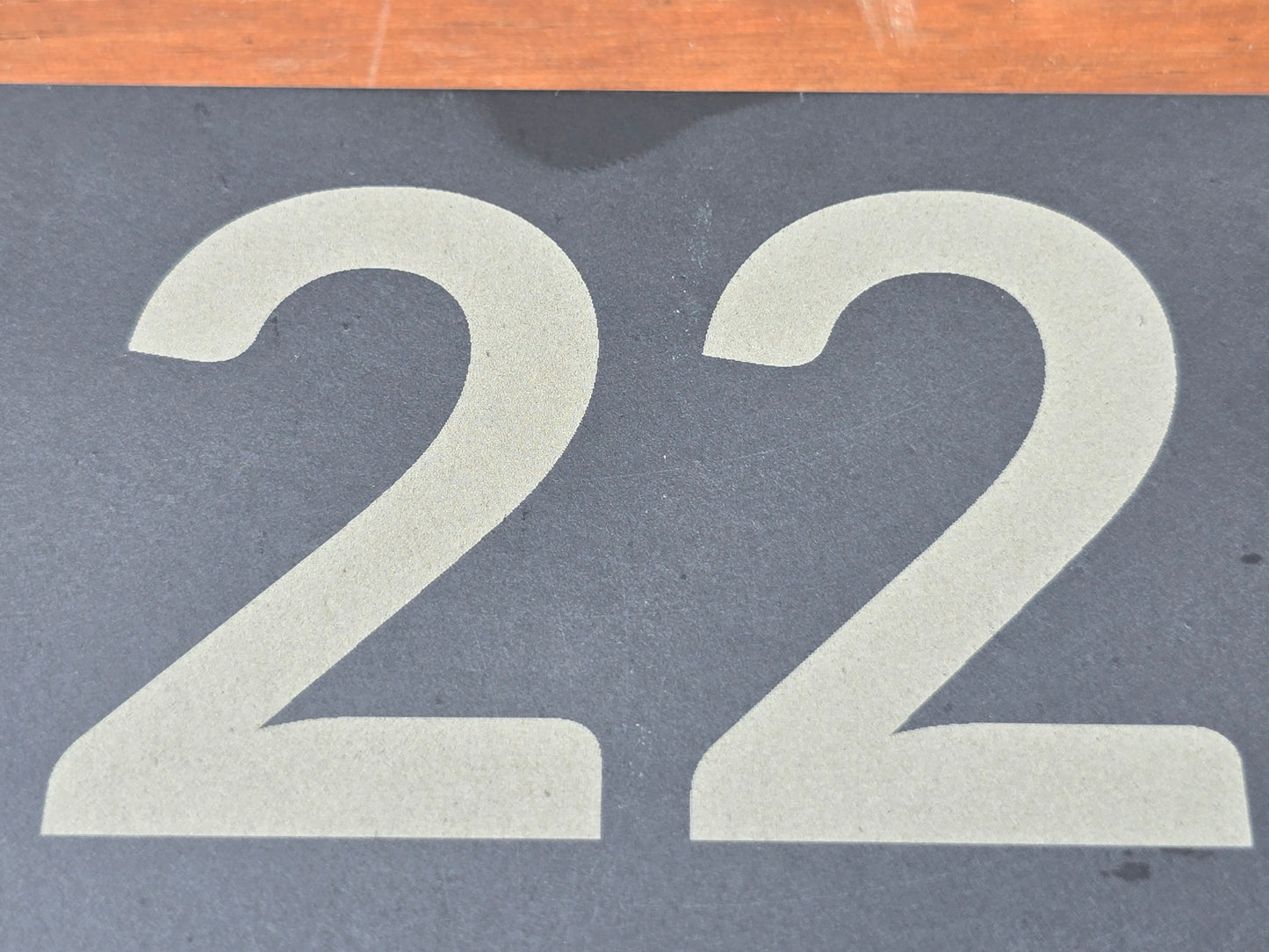 House number slate sign with duck and ducklings - Plaque with fittings