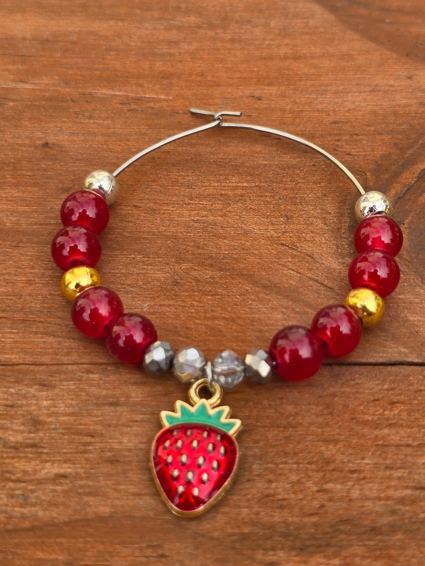 Sparkling Fruit Wine Glass Charms - Set of 4 Drink Identifiers