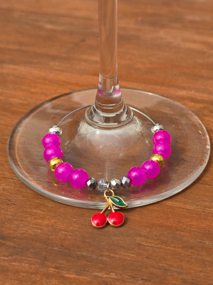 Sparkling Fruit Wine Glass Charms - Set of 4 Drink Identifiers