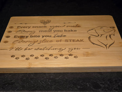 Every snack you make chopping board - Doggy themed bamboo cutting board