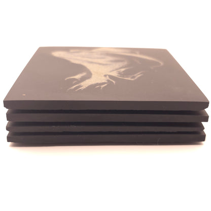Animals in Hats - 4 pack slate coaster set of cute critters in fedora hats
