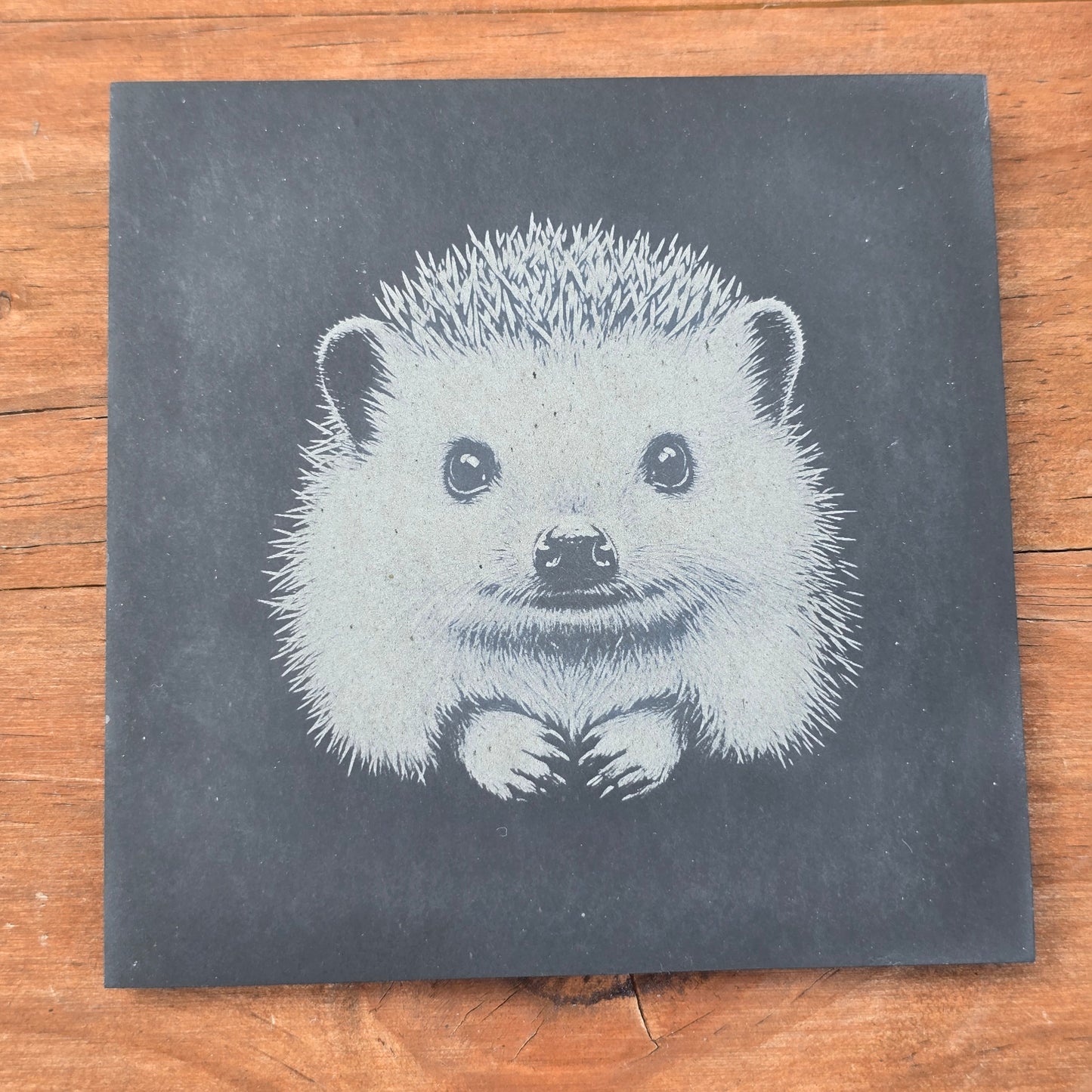 Hedgehog Slate Coaster Set - 4 pack drinks mat set
