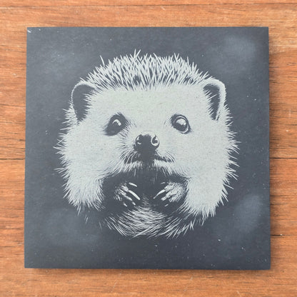 Hedgehog Slate Coaster Set - 4 pack drinks mat set