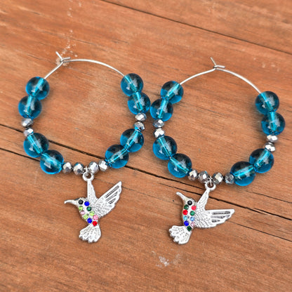 Hummingbird Wine Glass Charms - Pack of 4 drinks markers