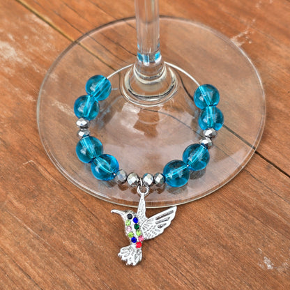Hummingbird Wine Glass Charms - Pack of 4 drinks markers
