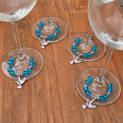 Hummingbird Wine Glass Charms - Pack of 4 drinks markers