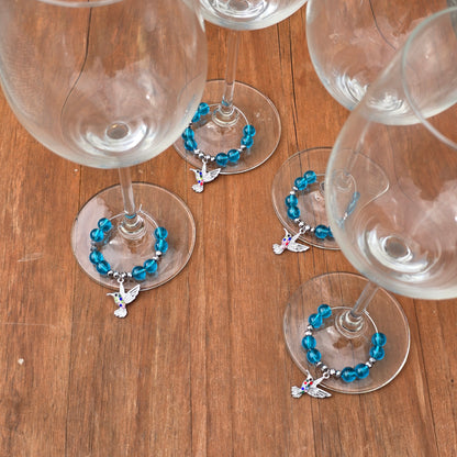 Hummingbird Wine Glass Charms - Pack of 4 drinks markers