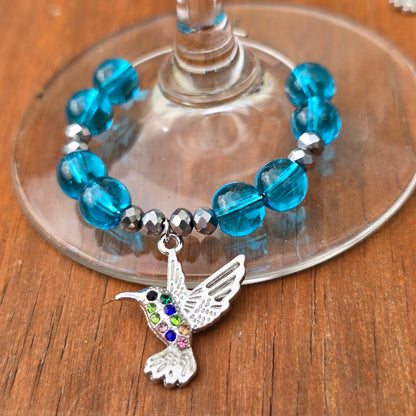 Hummingbird Wine Glass Charms - Pack of 4 drinks markers
