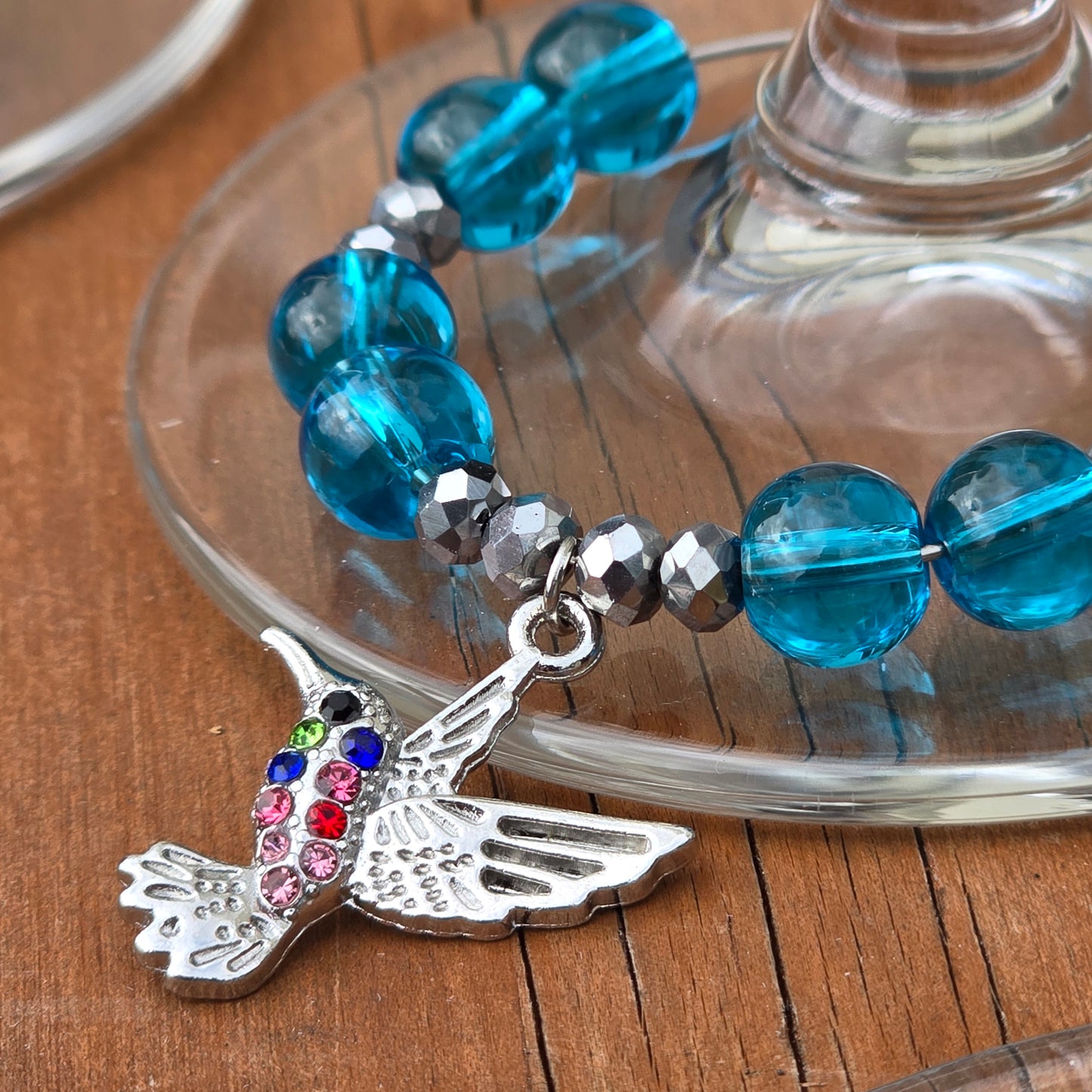 Hummingbird Wine Glass Charms - Pack of 4 drinks markers