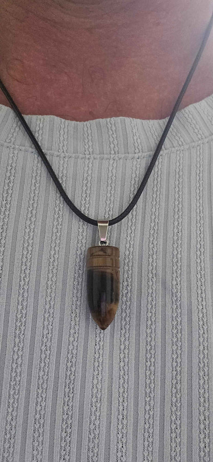 Men's Tigers Eye Bracelet and Necklace Set