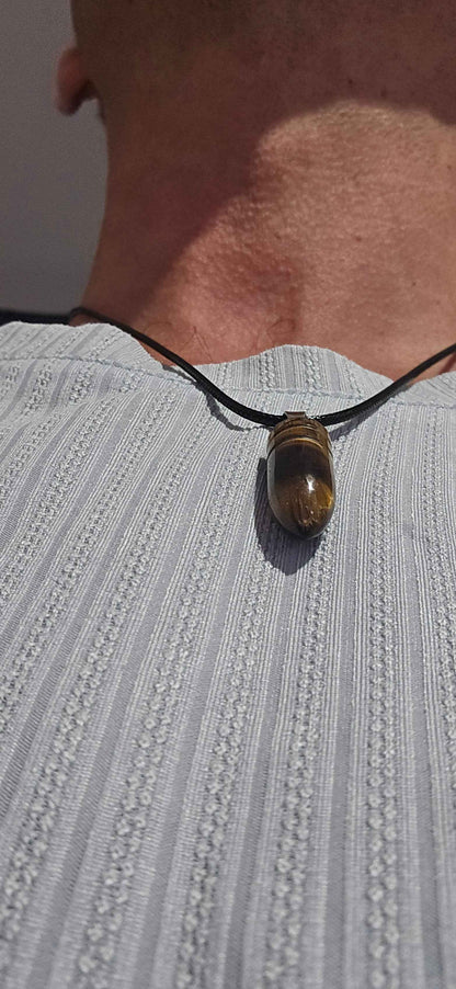 Men's Tigers Eye Bracelet and Necklace Set
