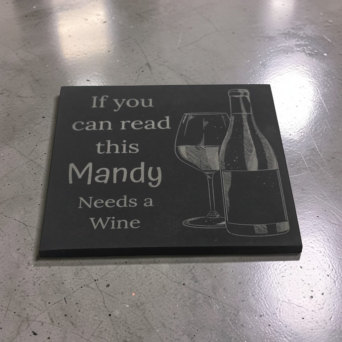 Personalised Wine Coaster - Custom Slate Drinks Mat Gift for Wine Lovers