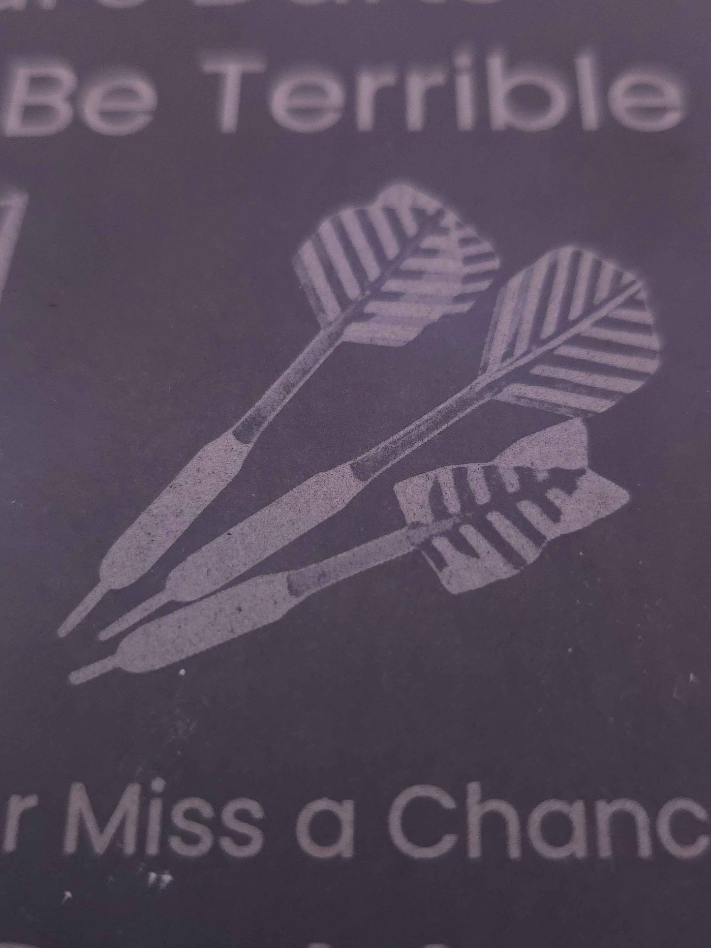 Personalised Darts Slate Coaster – "Never Miss a Double"