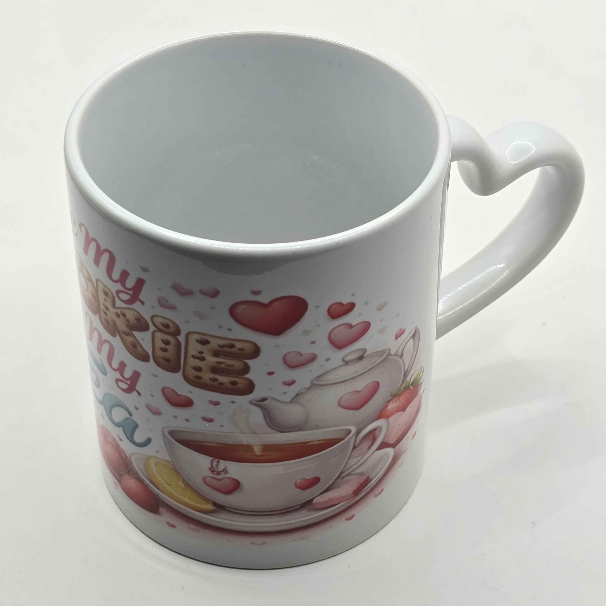 Be My Cookie to My Tea- Heart-Handle Mug ☕🍪