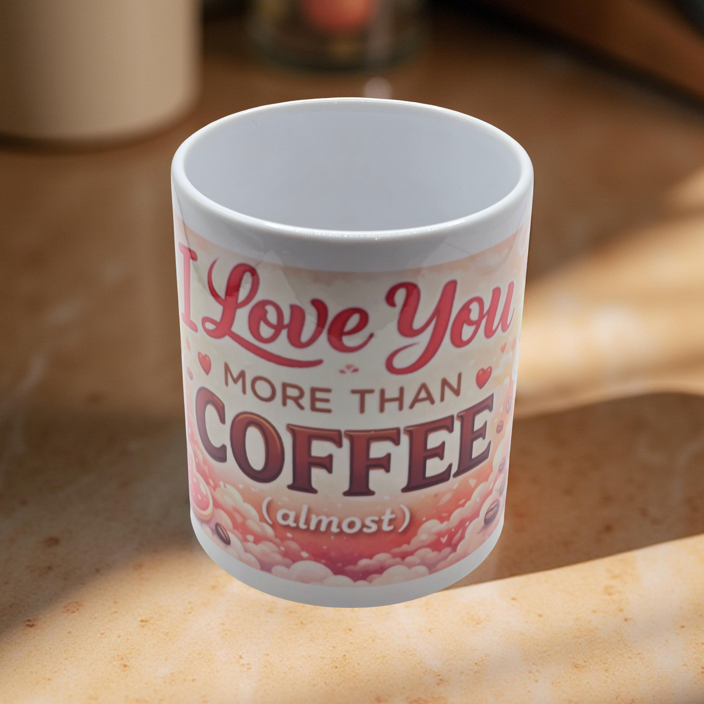 I Love You More Than Coffee (Almost!) Heart-Handle Mug