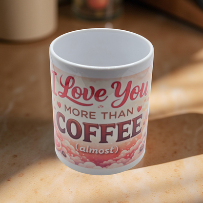 I Love You More Than Coffee (Almost!) Heart-Handle Mug