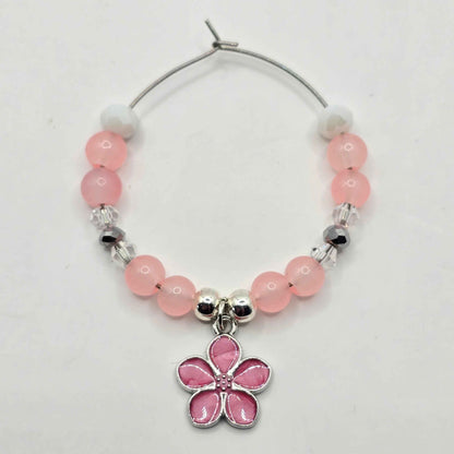 Sakura Cocktail Glass Charms - Floral Wine Glass Charms