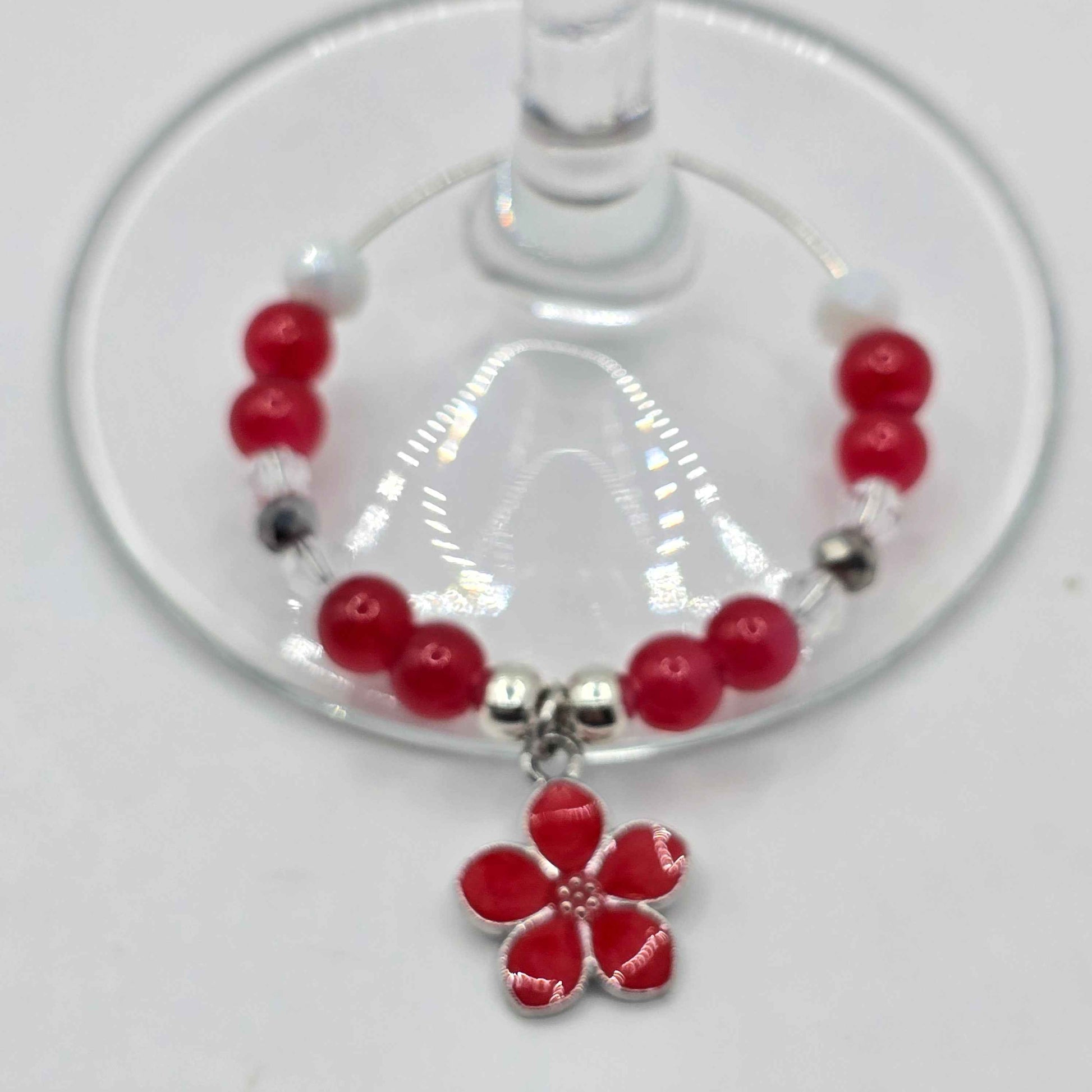 Sakura Cocktail Glass Charms - Floral Wine Glass Charms