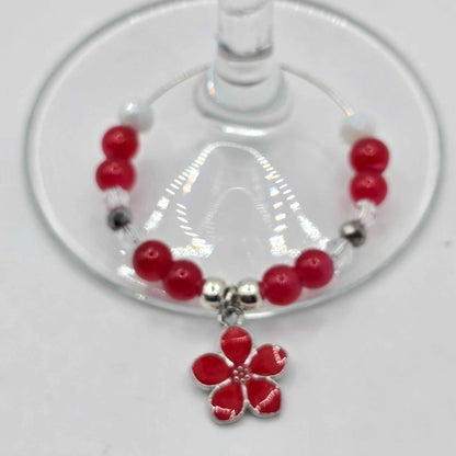 Sakura Cocktail Glass Charms - Floral Wine Glass Charms