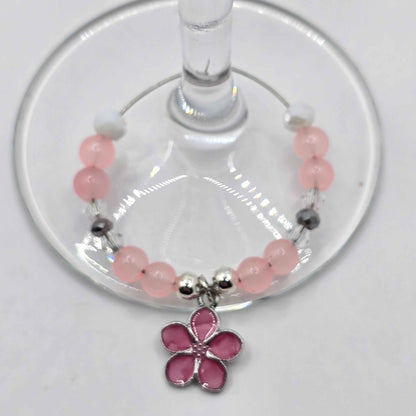 Sakura Cocktail Glass Charms - Floral Wine Glass Charms