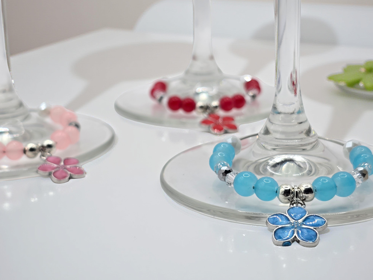 Sakura Glass Charms - Floral Wine / Cocktail Glass Charms