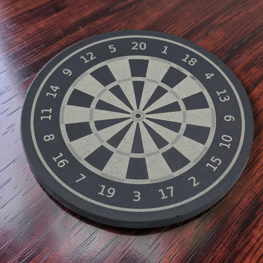 Dartboard Round Slate Coaster