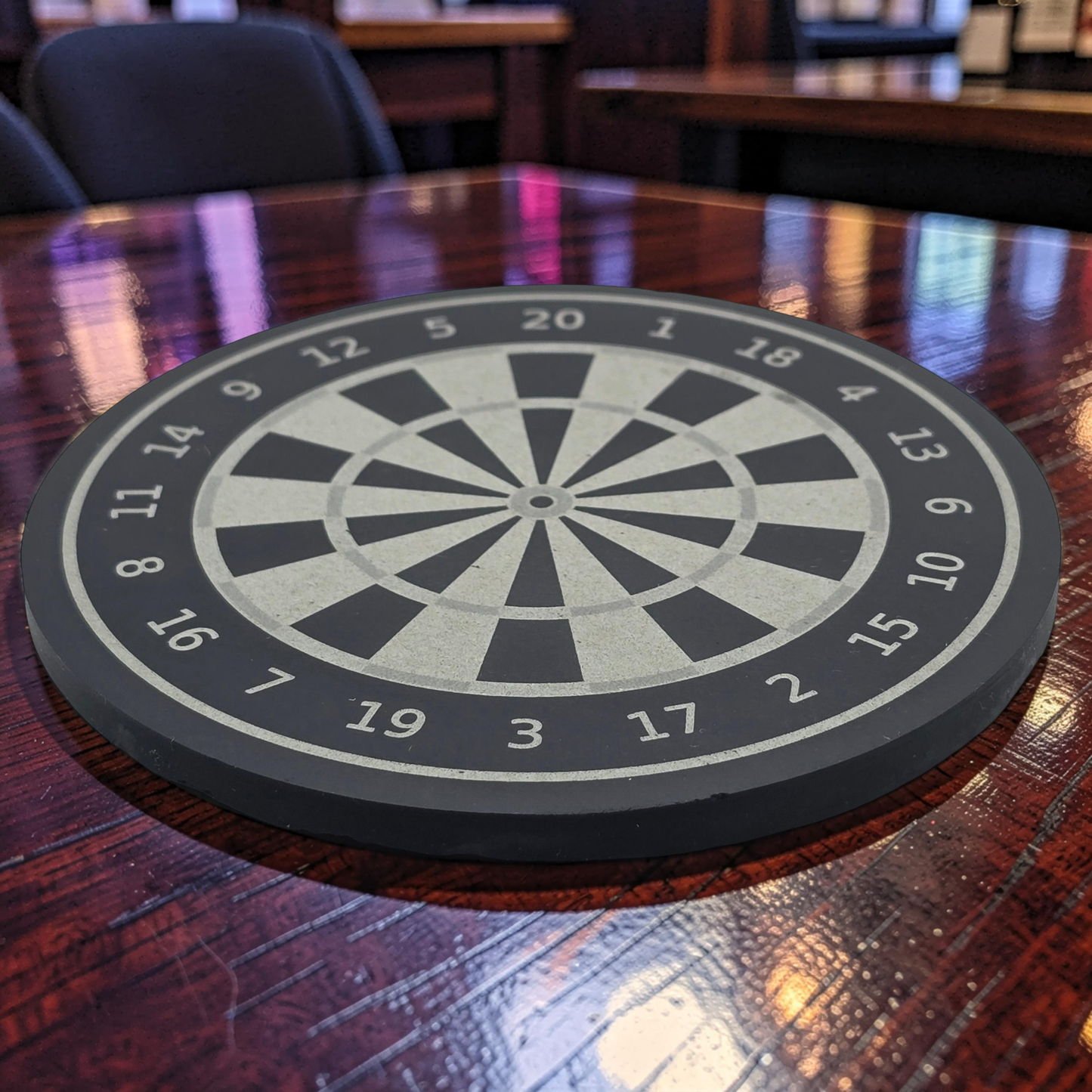 Dartboard Round Slate Coaster