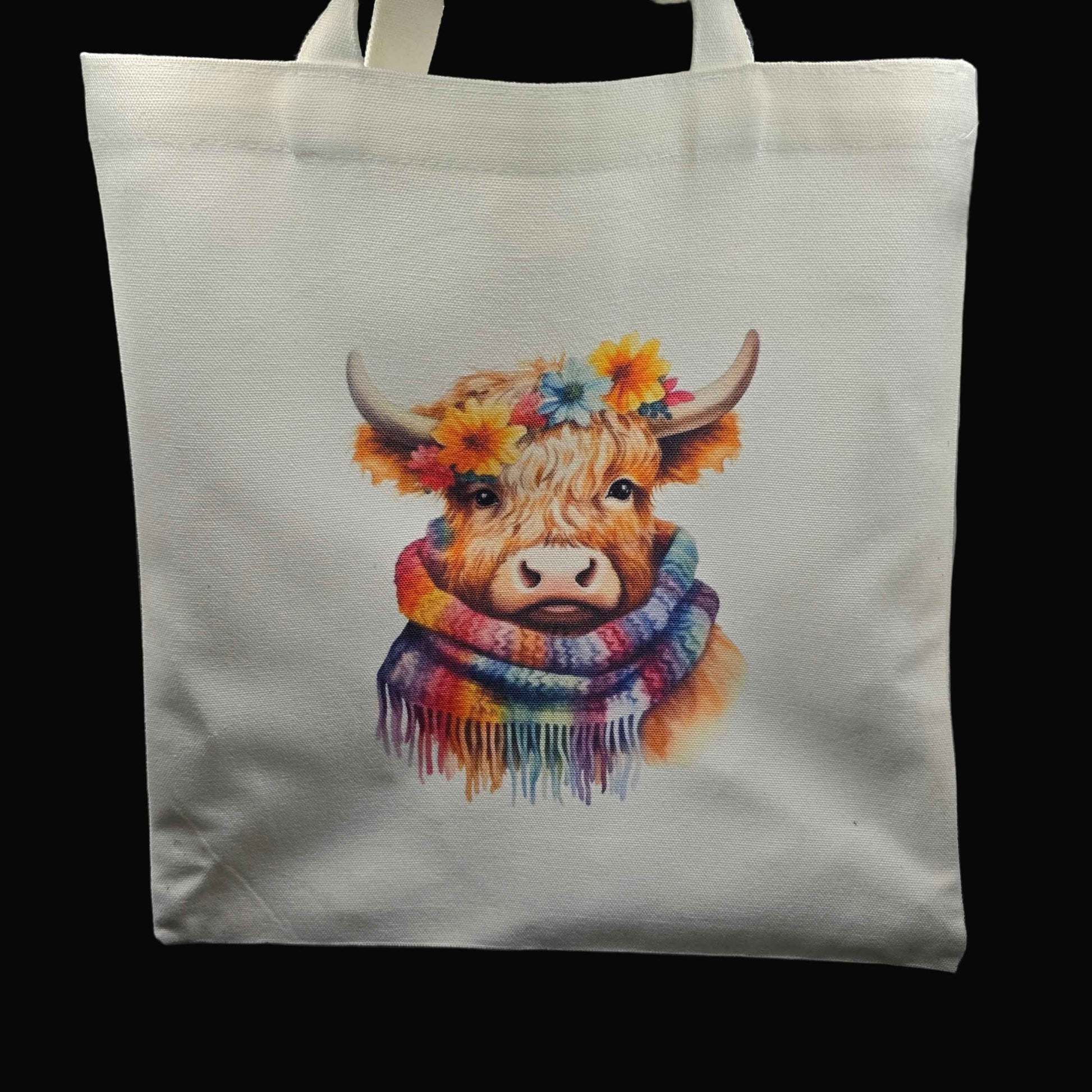 Colour Splash Highland Cow Canvas Tote Bag