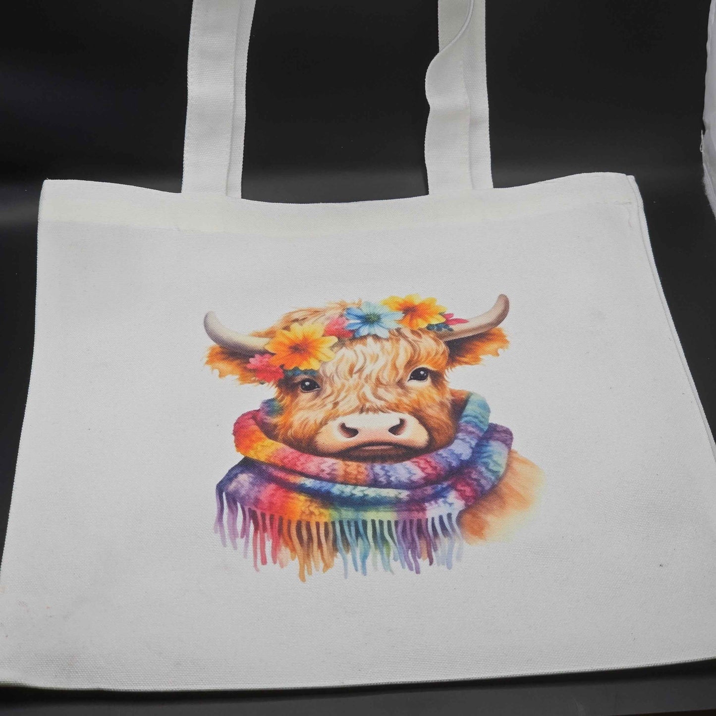 Colour Splash Highland Cow Canvas Tote Bag