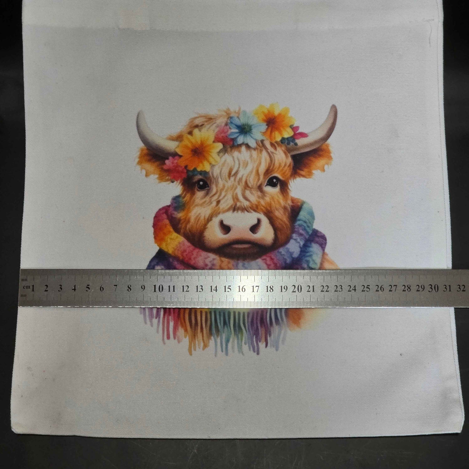 Colour Splash Highland Cow Canvas Tote Bag