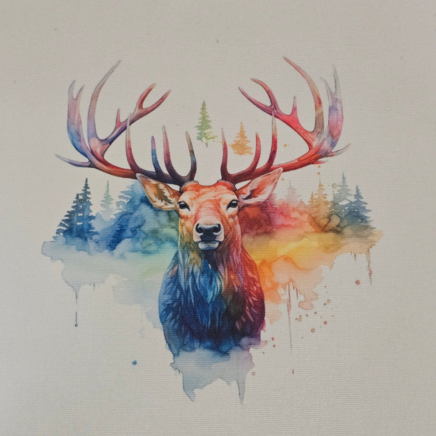 Colour Splash Stag Canvas Tote Bag