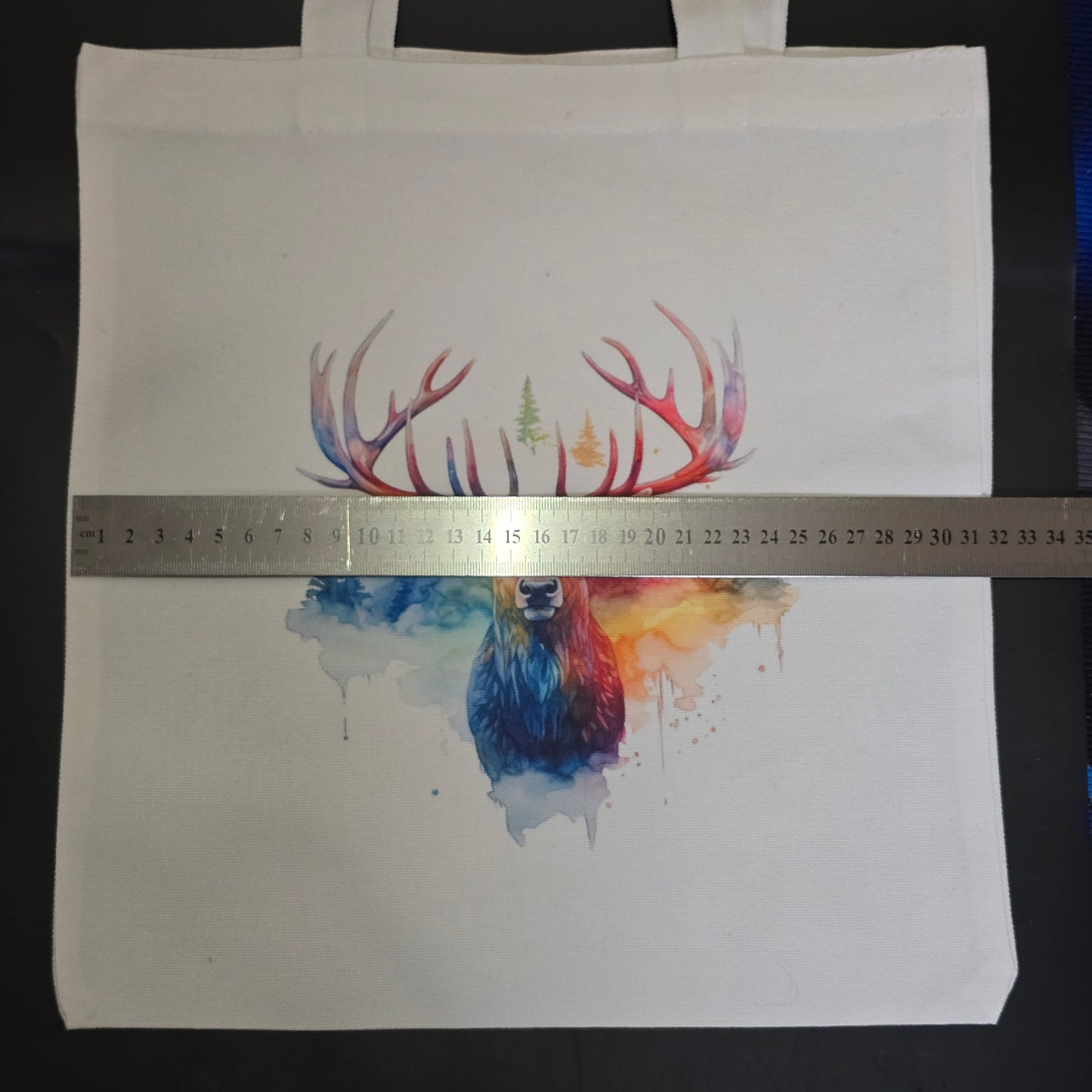 Colour Splash Stag Canvas Tote Bag