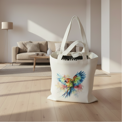 Colour Splash Parrot Canvas Tote Bag