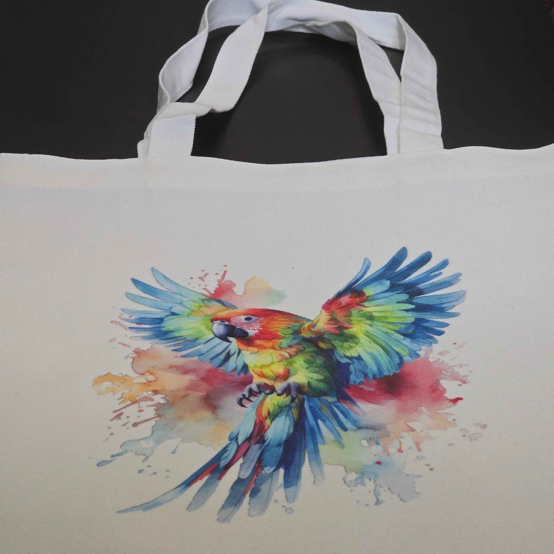 Colour Splash Parrot Canvas Tote Bag